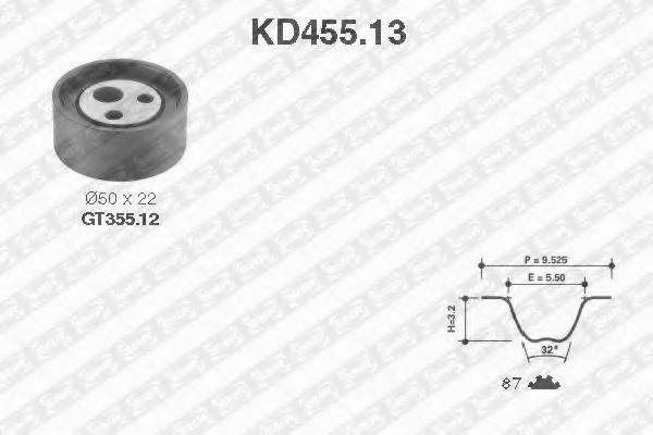 Комплект ременя ГРМ SNR KD455.13