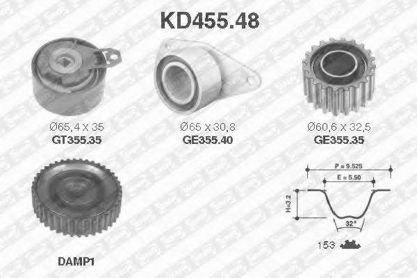 Комплект ременя ГРМ SNR KD455.48