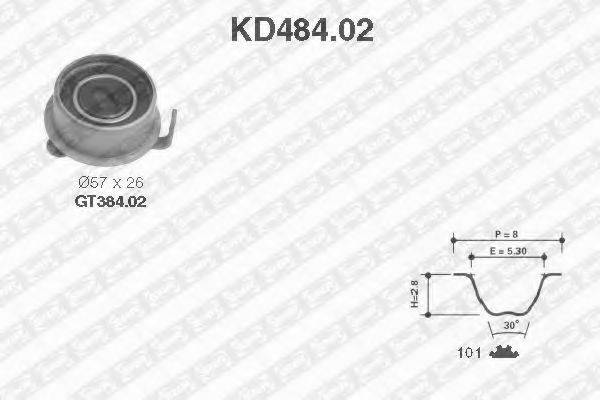 Комплект ременя ГРМ SNR KD484.02