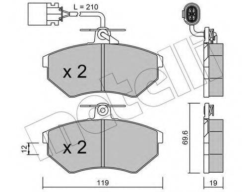 Комплект тормозных колодок, дисковый тормоз METELLI 22-0050-1