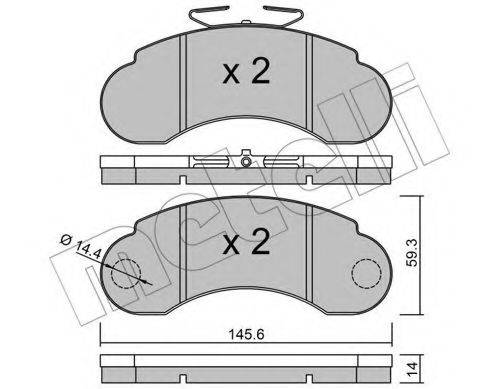 Комплект тормозных колодок, дисковый тормоз METELLI 22-0055-0