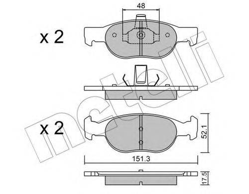 Комплект тормозных колодок, дисковый тормоз METELLI 22-0079-2