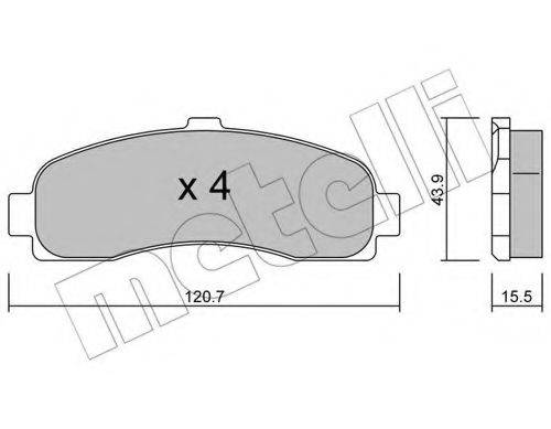 Комплект тормозных колодок, дисковый тормоз METELLI 22-0145-0