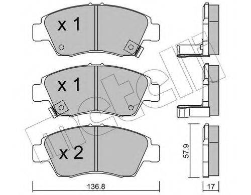 Комплект тормозных колодок, дисковый тормоз METELLI 22-0175-0