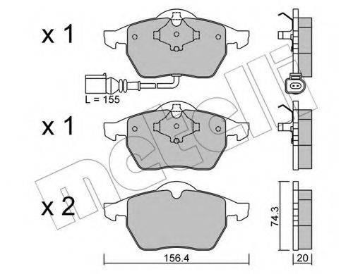 Комплект тормозных колодок, дисковый тормоз METELLI 22-0181-4