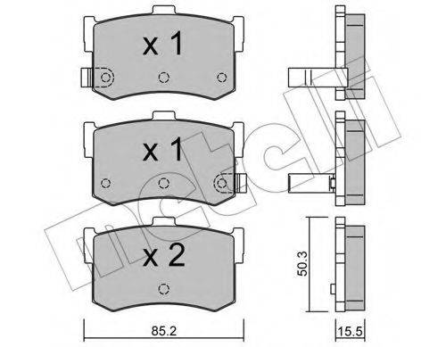 Комплект тормозных колодок, дисковый тормоз METELLI 22-0187-0