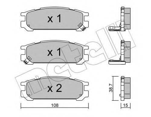 Комплект тормозных колодок, дисковый тормоз METELLI 22-0204-0