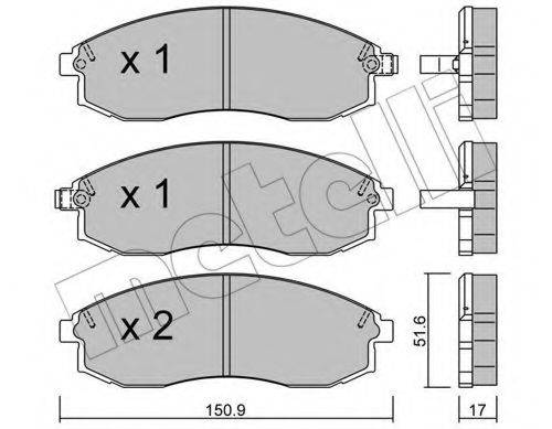 Комплект тормозных колодок, дисковый тормоз METELLI 22-0306-0