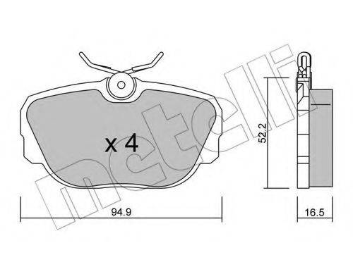Комплект тормозных колодок, дисковый тормоз METELLI 22-0351-0