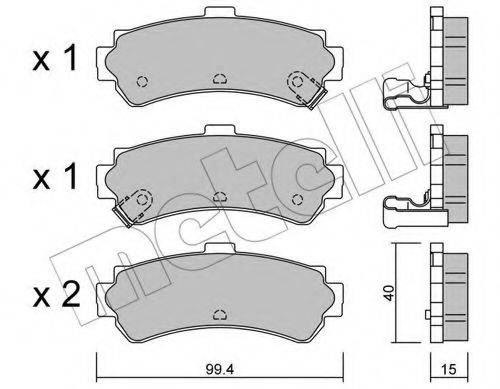Комплект тормозных колодок, дисковый тормоз METELLI 22-0403-0