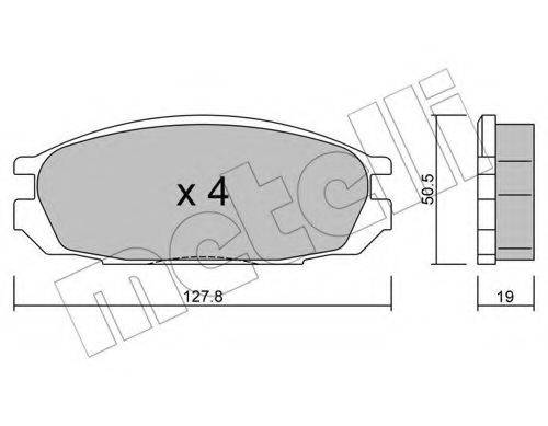 Комплект тормозных колодок, дисковый тормоз METELLI 22-0409-0