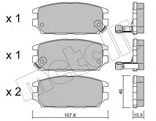 Комплект тормозных колодок, дисковый тормоз METELLI 22-0483-0
