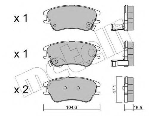Комплект тормозных колодок, дисковый тормоз METELLI 22-0502-0