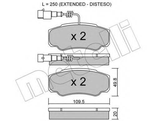 Комплект тормозных колодок, дисковый тормоз METELLI 22-0532-1
