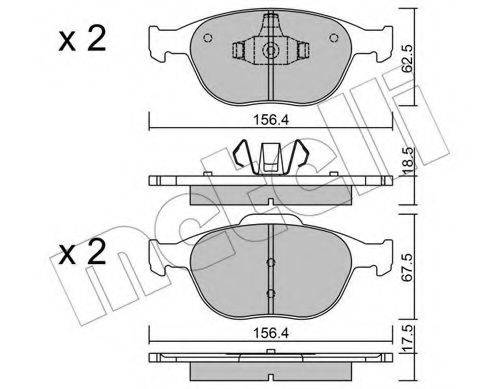 Комплект тормозных колодок, дисковый тормоз METELLI 22-0533-0