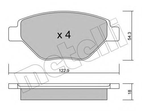 Комплект тормозных колодок, дисковый тормоз METELLI 22-0543-0