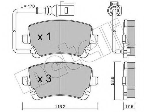 Комплект тормозных колодок, дисковый тормоз METELLI 22-0554-0
