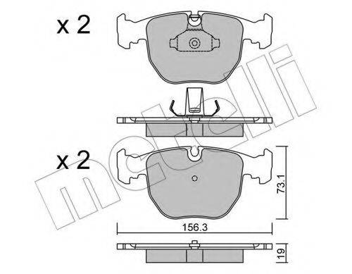 Комплект тормозных колодок, дисковый тормоз METELLI 22-0559-0