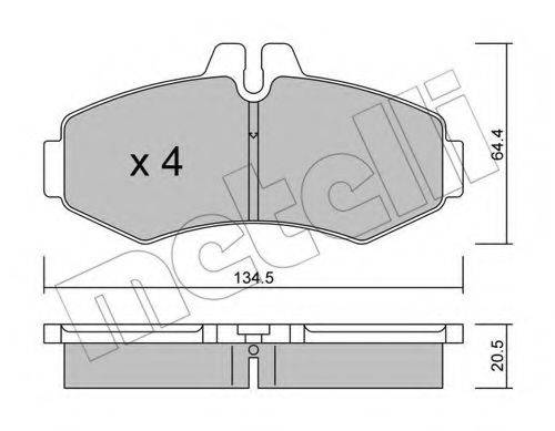 Комплект тормозных колодок, дисковый тормоз METELLI 22-0573-0