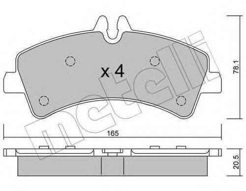 Комплект тормозных колодок, дисковый тормоз METELLI 22-0674-0