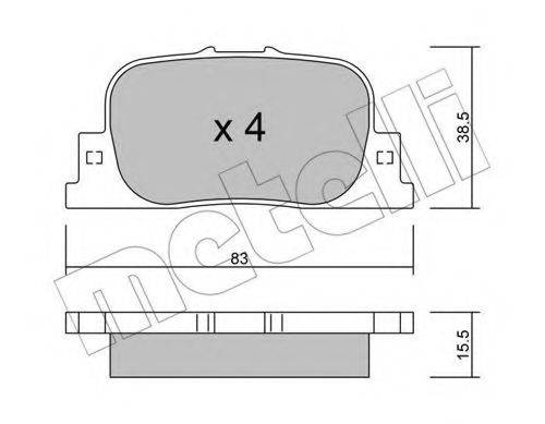 Комплект тормозных колодок, дисковый тормоз METELLI 22-0752-0