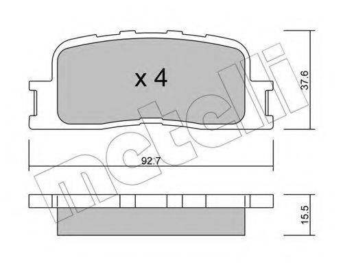 Комплект тормозных колодок, дисковый тормоз METELLI 22-0753-0