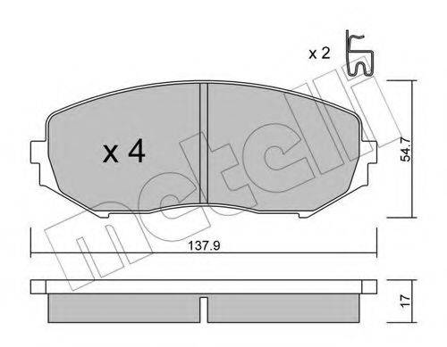 Комплект тормозных колодок, дисковый тормоз METELLI 22-0766-0
