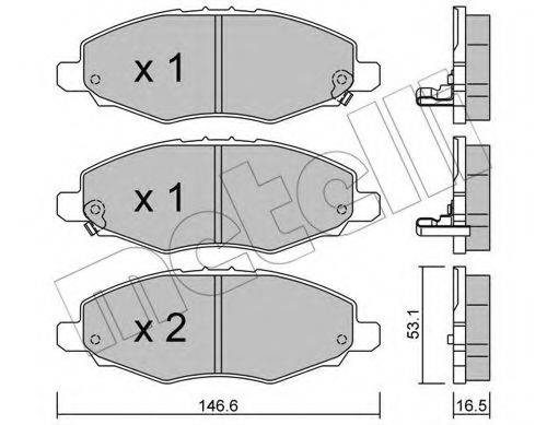 Комплект тормозных колодок, дисковый тормоз METELLI 22-0798-0