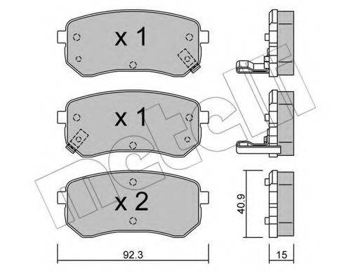 Комплект тормозных колодок, дисковый тормоз METELLI 22-0815-0