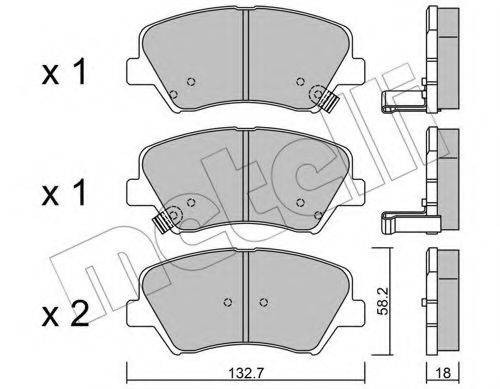 Комплект тормозных колодок, дисковый тормоз METELLI 22-0943-0