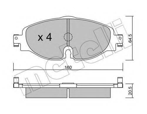 Комплект тормозных колодок, дисковый тормоз METELLI 22-0950-0