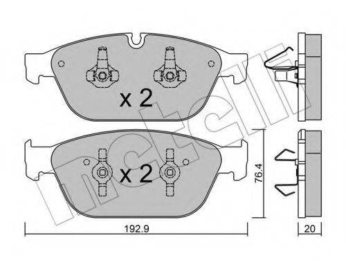 Комплект тормозных колодок, дисковый тормоз METELLI 22-0954-0