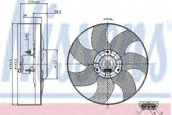Вентилятор, охолодження двигуна NISSENS 85542