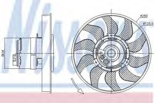 Вентилятор, охолодження двигуна NISSENS 85619