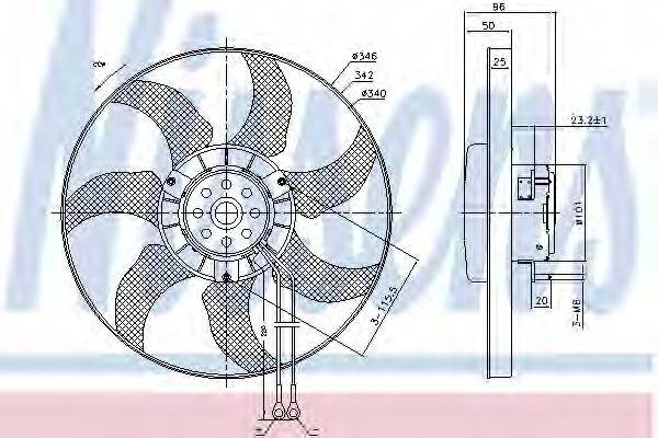 Вентилятор, охолодження двигуна NISSENS 85802