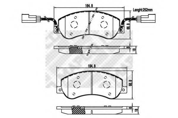 Комплект тормозных колодок, дисковый тормоз MAPCO 6856