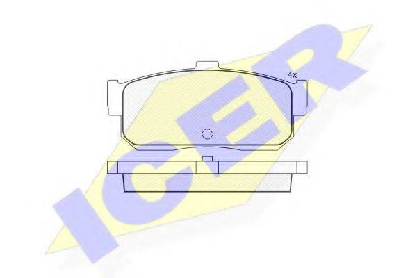 Комплект тормозных колодок, дисковый тормоз ICER 140876