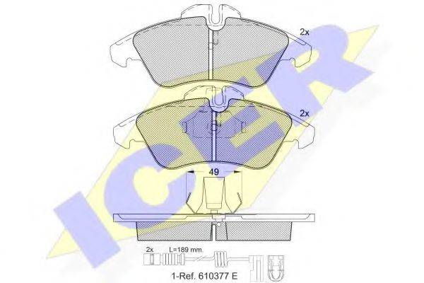 Комплект тормозных колодок, дисковый тормоз ICER 141104-203