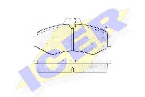 Комплект тормозных колодок, дисковый тормоз ICER 141288