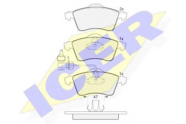Комплект тормозных колодок, дисковый тормоз ICER 141320