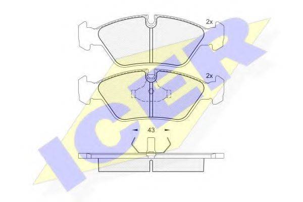 Комплект тормозных колодок, дисковый тормоз ICER 180423