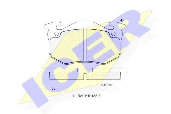 Комплект тормозных колодок, дисковый тормоз ICER 180723