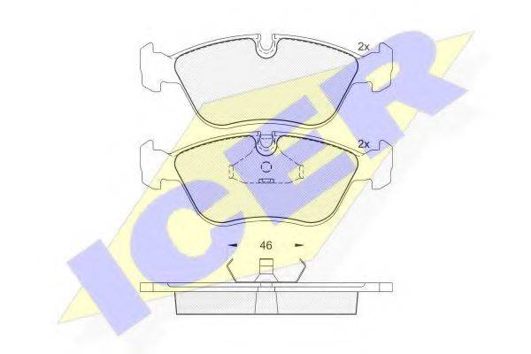 Комплект тормозных колодок, дисковый тормоз ICER 180934