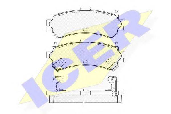 Комплект тормозных колодок, дисковый тормоз ICER 181095