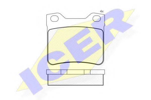 Комплект тормозных колодок, дисковый тормоз ICER 181109