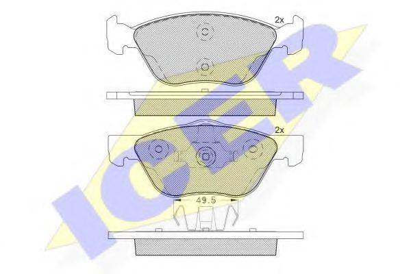 Комплект тормозных колодок, дисковый тормоз ICER 181125-203