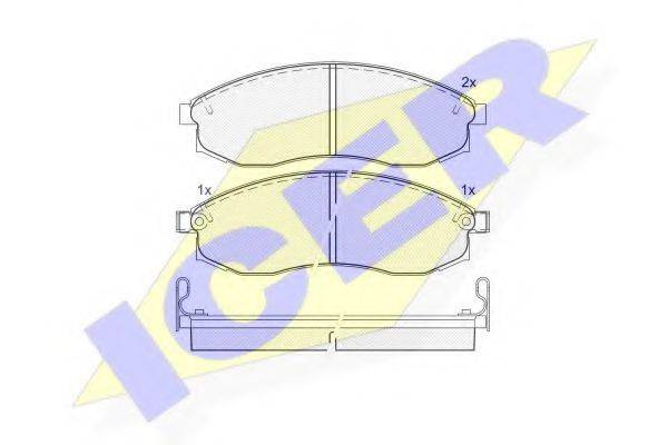 Комплект тормозных колодок, дисковый тормоз ICER 181179