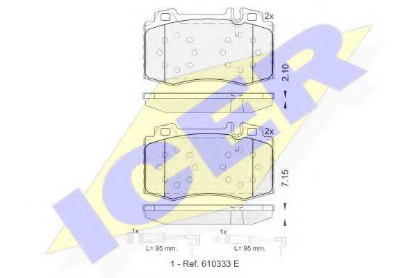 Комплект тормозных колодок, дисковый тормоз ICER 181389-203