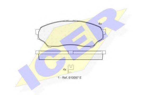Комплект тормозных колодок, дисковый тормоз ICER 181443