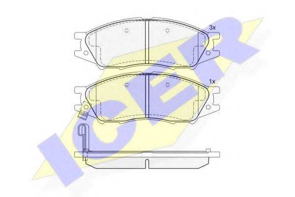 Комплект тормозных колодок, дисковый тормоз ICER 181635